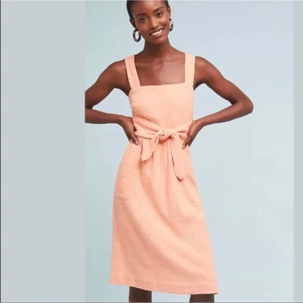 Anthropologie Ingalls Tie-Waist Dress Size 16 NWT (peach) - Picture 2 of 10